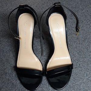 Black patent leather heels